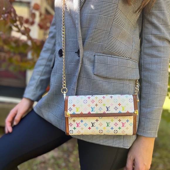 Louis Vuitton Handbags - Louis Vuitton Multicolor Trifold International Wallet on Chain Crossbody TH0014
